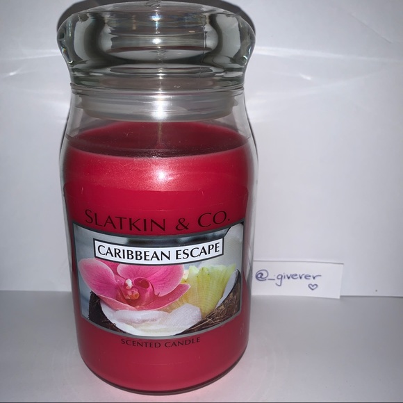 Caribbean Escape 🌸🌴 XL Jar Candle Slatkin BBW - Picture 2 of 12